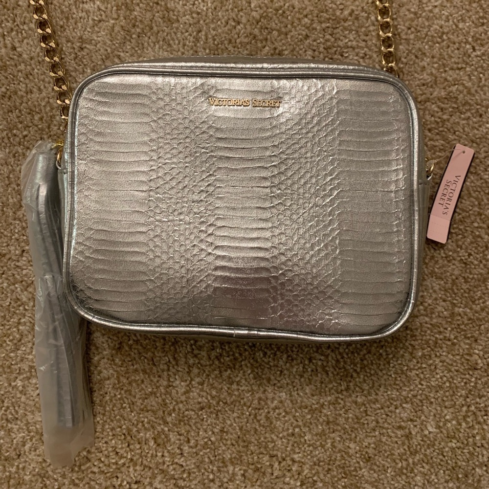 NWT Victoria’s Secret Silver Crossbody Bag